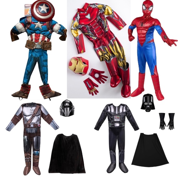 Boys Deluxe Jazwares Costumes Disney's Marvel & Star Wars Spider-Man Mandalorian - Picture 1 of 7